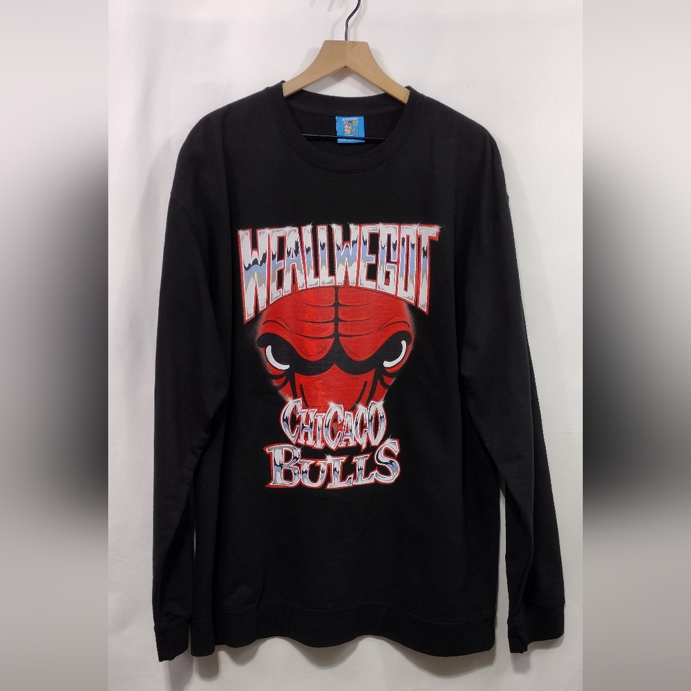Chicago Bulls NBA Basketball Graphic Spirit Sweatshirt Mens XXL Black Red Sporty